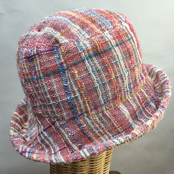 手紡ぎ手織り綿帽子 1枚目の画像