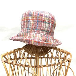 手紡ぎ手織り綿帽子 4枚目の画像