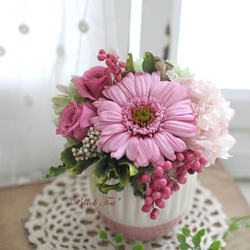 専用フラワーアレンジ　ガーベラ 可愛いガーベラのALLプリザーブドアレンジメント プリザーブドフラワー