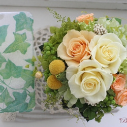 ふわふわナチュラルスタイルALLプリザのアレンジ　母の日/誕生日祝い/退職祝い/結婚祝い 8枚目の画像