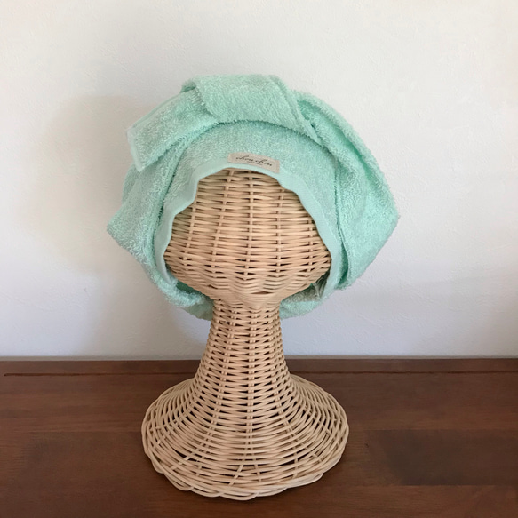 入浴時用タオル帽子 ペパーミント 1枚目の画像