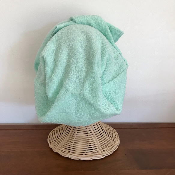 入浴時用タオル帽子 ペパーミント 2枚目の画像