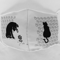 猫 マスク ジャガード織 黒猫 2枚目の画像