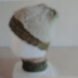 キャップ&ネックカバー シルク手染めグラデーション 緑系 6枚目の画像