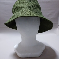 母の日シルク帽子 手染め 緑色【染ノ遊ビ】 1枚目の画像
