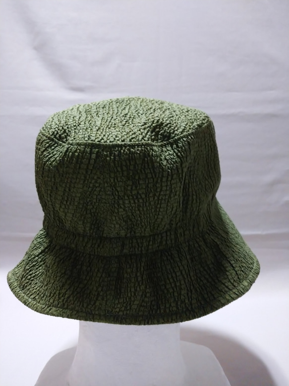 母の日シルク帽子 手染め 緑色【染ノ遊ビ】 3枚目の画像