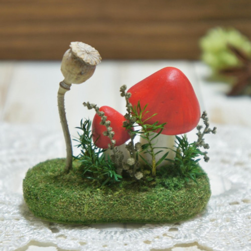 きのこジオラマ （だいだい） その他置物 Ricola 通販 793849