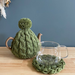 SALE！3500▶︎3000円 ティーコゼー ＆ ポットマット (グリーン