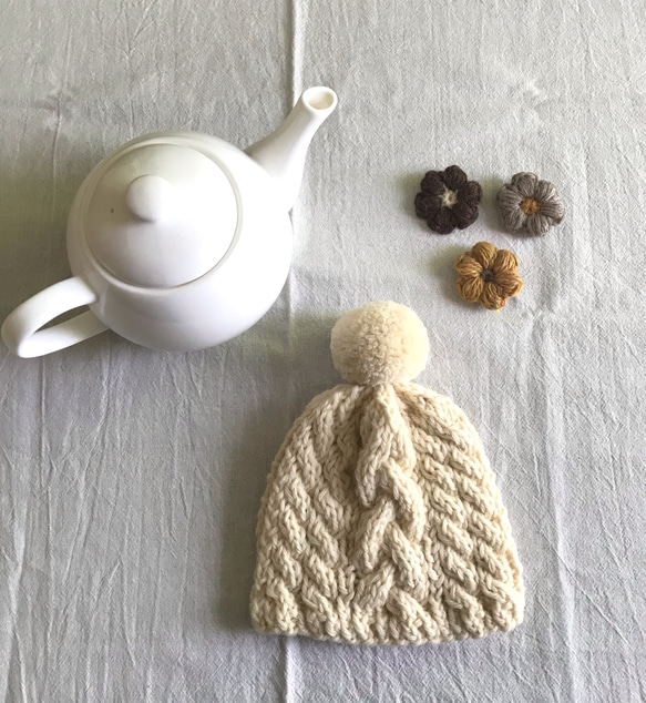 人気定番，新作 ティーコゼー 模様編み(色選択できます)