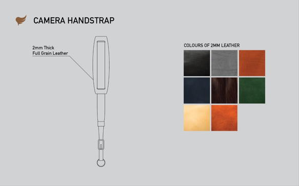 8色定制 植鞣牛皮DSLR相機腕帶 第7張的照片