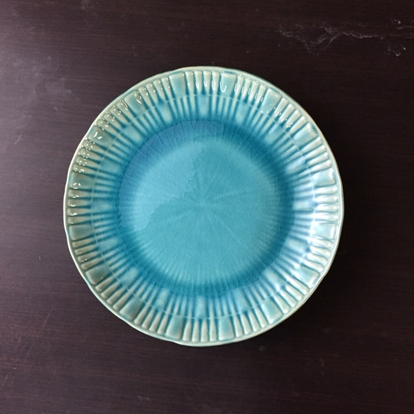 7寸皿-HANABI-水色 1枚目の画像