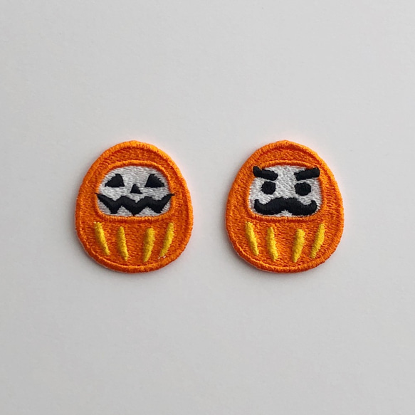 ハロウィンだるまセット  刺繍シール ワッペン 1枚目の画像