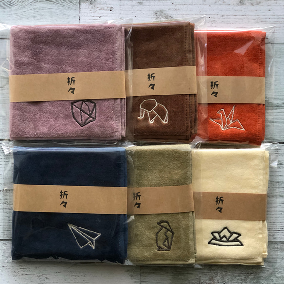 折り紙刺繍タオルハンカチ（今治タオル）のし帯サービス