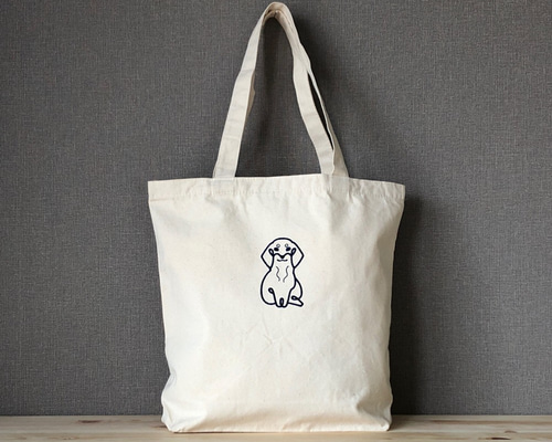 ハンドメイド　クリームダックス　ファーアップリケ刺繍トートバッグ ハンドメイドクリームダックスファーアップリケ刺繍トートバッグ
