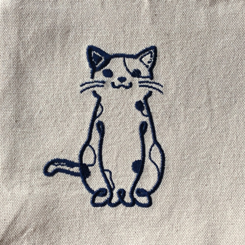 みけ】貓-nyaA- 刺繍 キャンバストート 内ポケット付き オーガニック