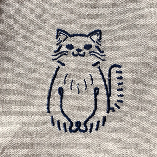 (手づくり)\"好きな夜空に\"アップリケ刺繍絵のトートバッグねこロンドン 手づくり) 好きな夜空に アップリケ刺繍絵のトートバッグねこ