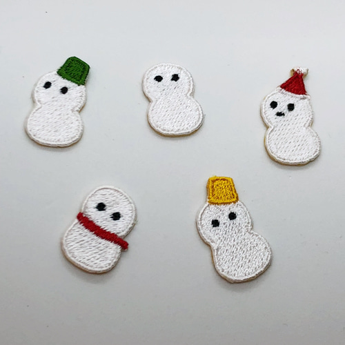 ちいさい雪だるま 刺繍シール ワッペン ワッペン・アップリケ