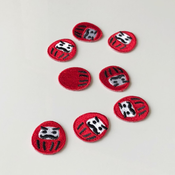七転び八起きだるま 刺繍シール ワッペン ワッペン・アップリケ