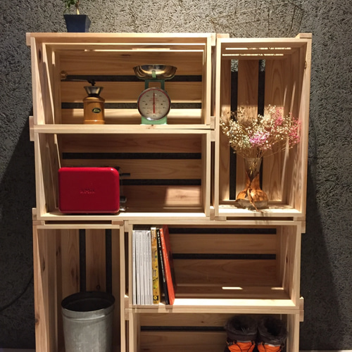 りんご箱 インテリアや店舗什器の為に設計したちょうどいいサイズの