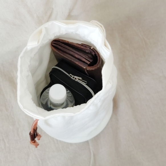 【受注制作】Pochette　リネン・コットンから選べる巾着型ポシェット　 4枚目の画像