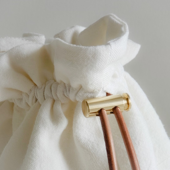 【受注制作】Pochette　リネン・コットンから選べる巾着型ポシェット　 6枚目の画像