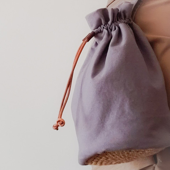 【受注制作】Pochette　リネン・コットンから選べる巾着型ポシェット　 9枚目の画像