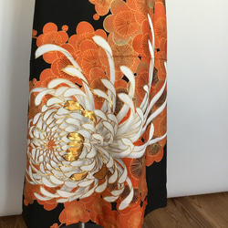 着物リメイク　菊と梅の留袖ドレス 6枚目の画像
