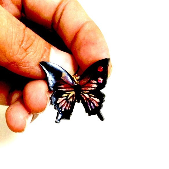 アゲハ蝶ストラップ 2枚目の画像