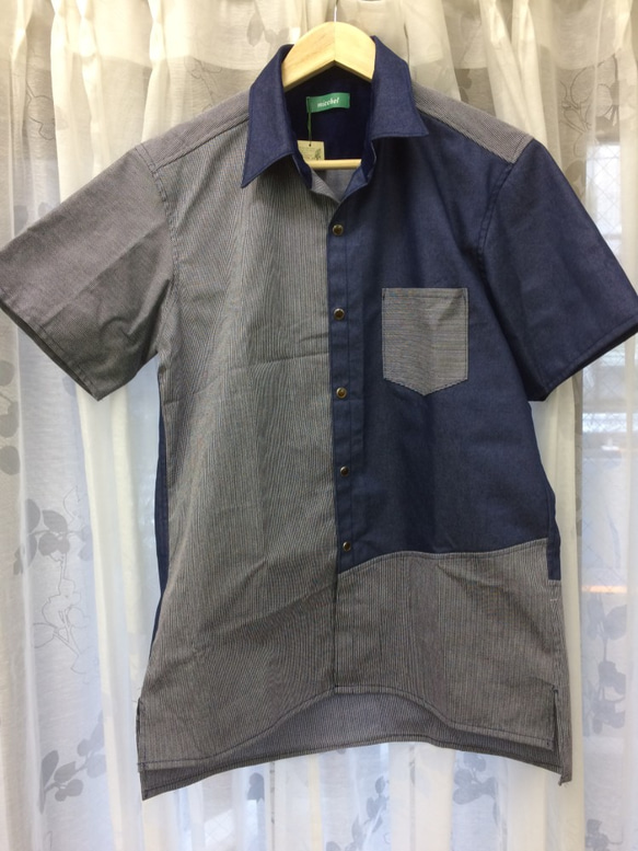 【メンズシャツ】デニム地ワークシャツ　original shirt 4 1枚目の画像