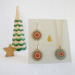 X'mas＊SUN ピアス&ネックレス　*X 04 送料込 4枚目の画像