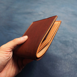 【VW03 八卡短夾 皮夾 Bi-fold Wallet】 義大利植物鞣牛皮 多色 多加一層鈔票層 第6張的照片