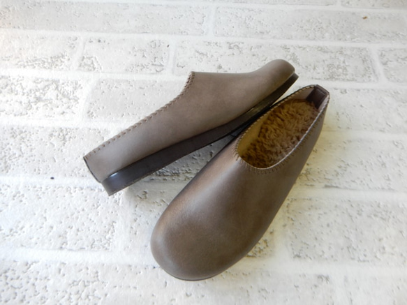 スーパーセール!!　2000円OFF!　在庫限り終了　暖かボアのインソール・幅広・軽量・さっと履けて・サボ 6枚目の画像