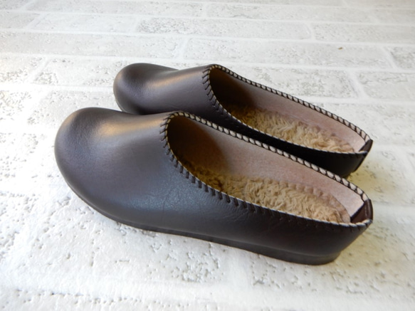 スーパーセール!!　2000円OFF!　在庫限り終了　暖かボアのインソール・幅広・軽量・さっと履けて・サボ 8枚目の画像