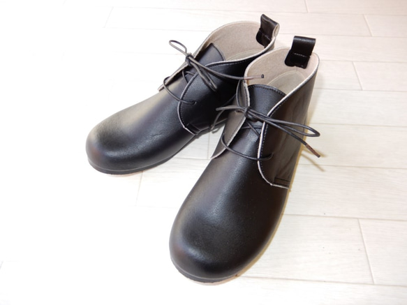 成人天然 Chukka 靴子黑色 [creema 限量版] 第2張的照片
