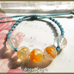 ヘマタイトインクォーツのマクラメネックレス 天然石】【ハンドメイド】静かな水晶☆ルチルインガーデンクォーツ