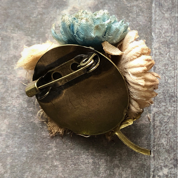 【vintageflower brooch 】—blue 4枚目の画像