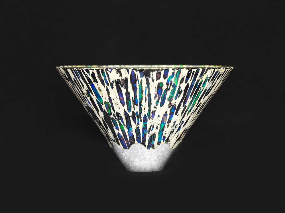 硝子胎螺鈿酒盃【雪渓】