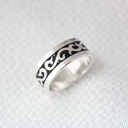 阿拉伯式花紋螺旋銀戒指（定做） 第5張的照片
