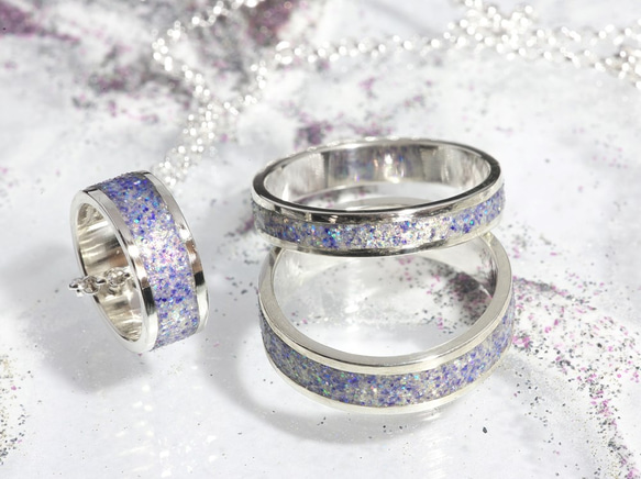 銀戒指·閃閃發光的跛腳紫色[訂購生產] 第4張的照片