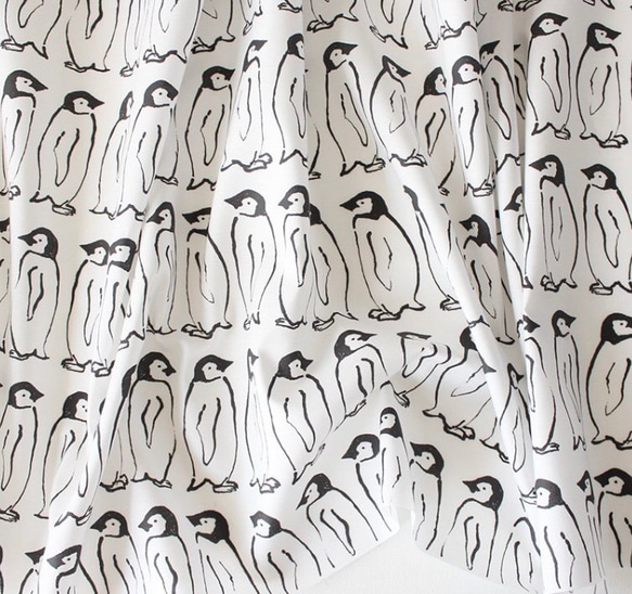 モノトーン　ペンギンマスク　手縫い　 4枚目の画像