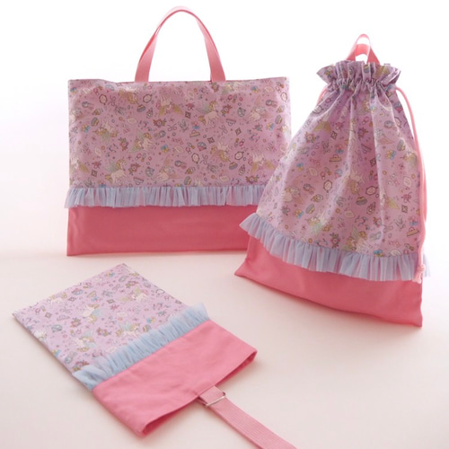 ユニコーン×スイーツ♡入園入学6点セット 女の子 紫 レッス