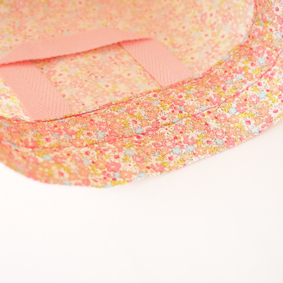 巾着袋（お着替え袋や体操着入れに）｜ピンク小花柄 4枚目の画像