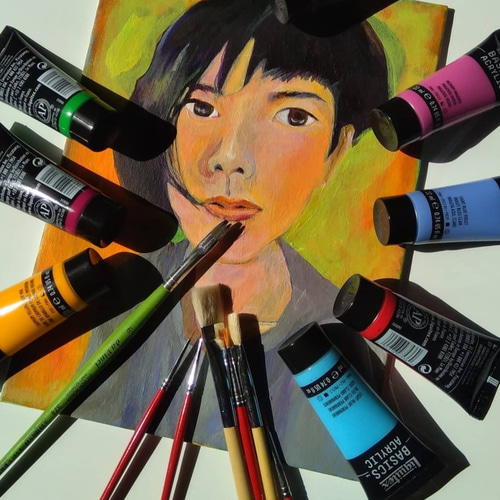 肖像画お描きします アート作品として飾れる、キャンバスにアクリル