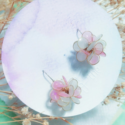 櫻花球/UV樹脂耳環/可客製改色(單色) 第1張的照片