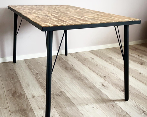 天然木　ウッド　ダイニングテーブル　アイアン WILDWOOD DINING TABLE(短納期 W 100cm × D 65cm)の通販