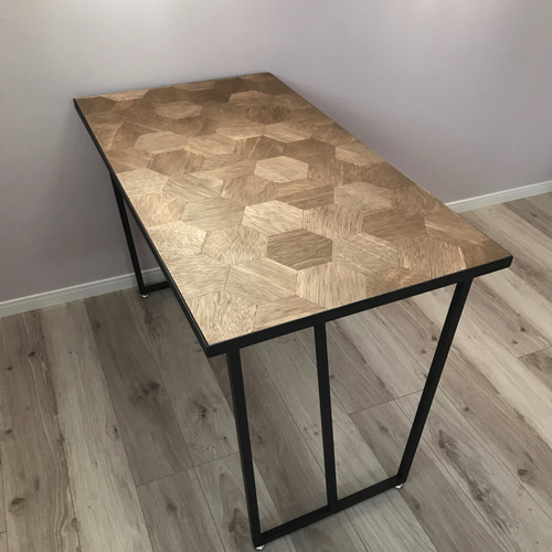 カフェテーブル 4人掛け ハニカム柄 スタイリッシュモダン ダイニング