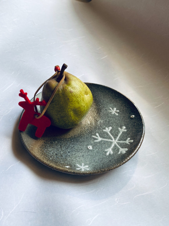 Christmas  雪の皿　(Creema限定) 3枚目の画像