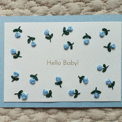 小花柄の出産祝いカード 4枚目の画像