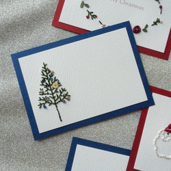 紙刺繍カード クリスマスツリー 1枚目の画像