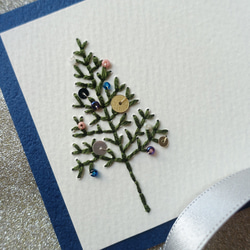紙刺繍カード クリスマスツリー 2枚目の画像